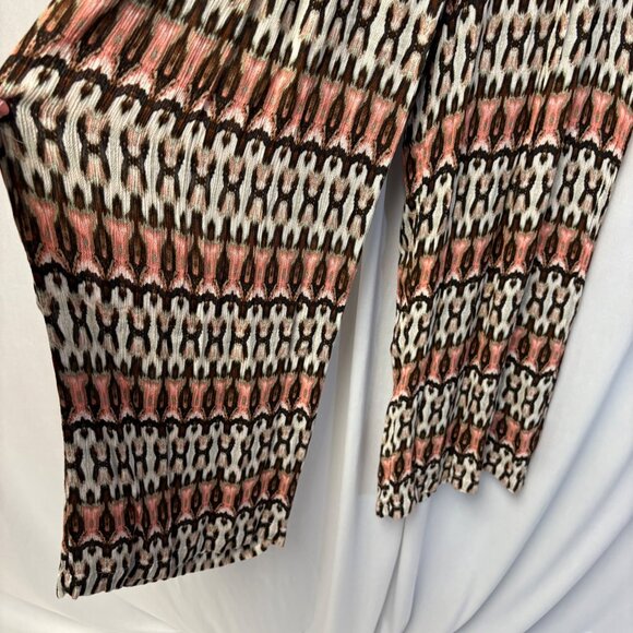 Haute Hippie Tribe Wide Leg Pants Womens Sz Medium Aztec Pink Brown Lightweight - Picture 9 of 10